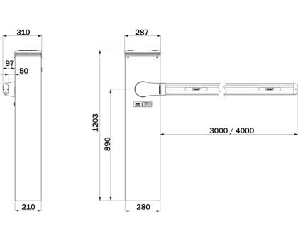 Шлагбаум Roger Technology BIONIK 4 сверхинтенсивный