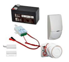 Комплект охоронної GSM сигналізації з GSM-Лайка, датчиком руху, герконом, сиреною, акумулятором