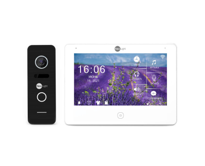 Комплект видеодомофона NeoKIT HD Pro WF Black: видеодомофон 7" с Wi-Fi с детектором движения и 2 Мп видеопанель Комплект видеодомофона NeoKIT HD Pro WF Black: видеодомофон 7" с Wi-Fi с детектором движения и 2 Мп видеопанель