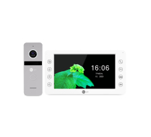 Комплект видеодомофона KAPPA HD / Solo FHD Silver: видеодомофон 7" со встроенным БУЗ и 2 Мп видеопанель