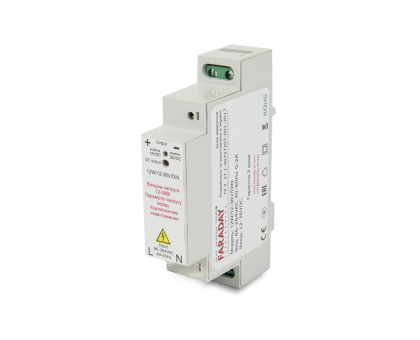 Блок питания Faraday Electronics 12 Вт DIN / 12-36 В для крепления на DIN рейку Блок питания Faraday Electronics 12 Вт DIN / 12-36 В для крепления на DIN рейку