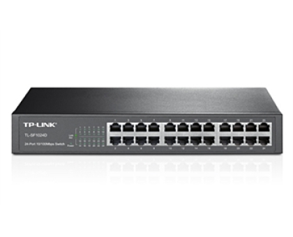 Коммутатор TP-LINK TL-SF1024D 24xFE неуправляемый 13" 1U Коммутатор TP-LINK TL-SF1024D 24xFE неуправляемый 13" 1U
